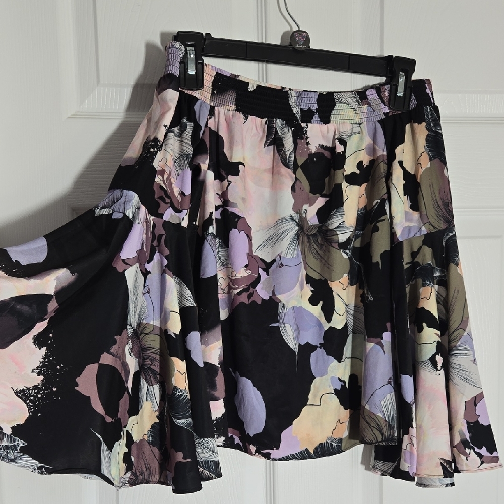 Bar III Multicolor Floral Off The Shoulder Trumpet Sleeve Blouse Size XS